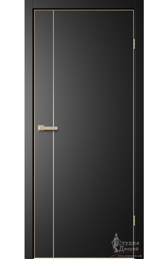 Полотно дверное глухое TR04 GVI титан (шампань молдинг и алюм. кромка с 4-х сторон, магнитная защелка)